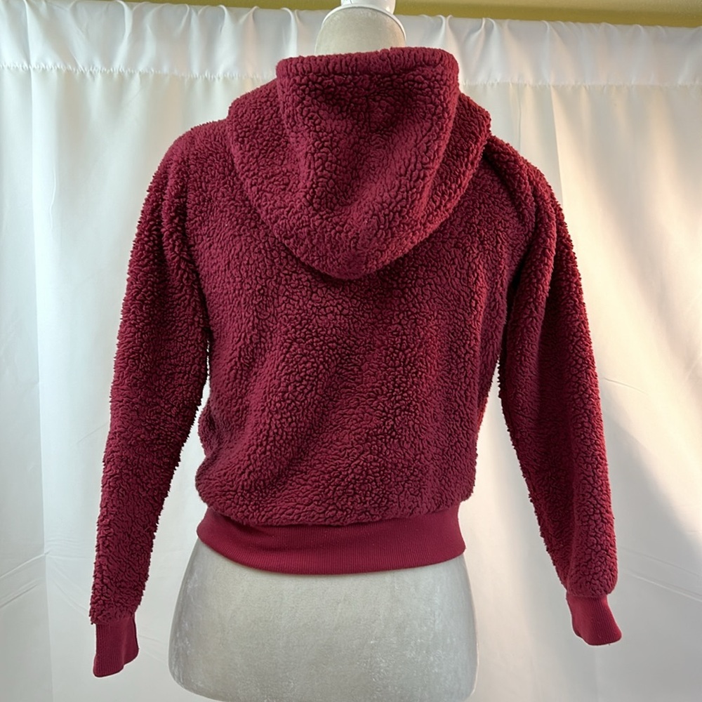 Arizona Jean Co Raspberry Sherpa Zipper Front Hooded Jacket Size M (10/12) - Picture 3 of 7